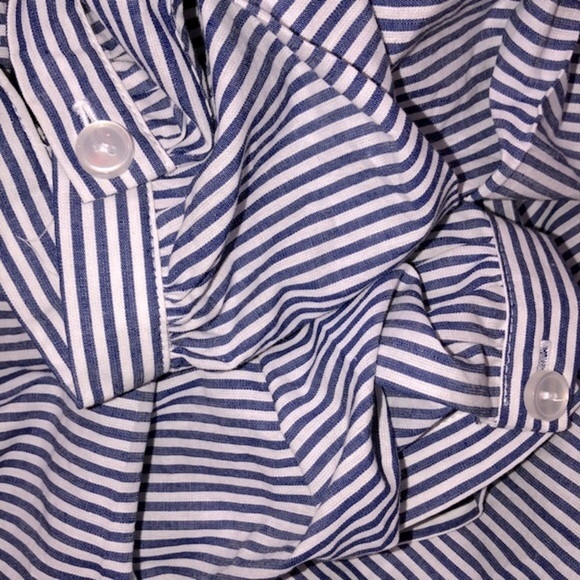 Charlotte Russe blue striped belted boho top - Picture 6 of 6